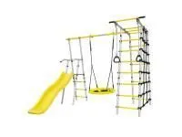 Детский спортивный комплекс для дачи ROMANA Богатырь (желтый/серый) качель гнездо