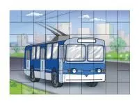 300_К1035 Магнитный пазл Троллейбус 1