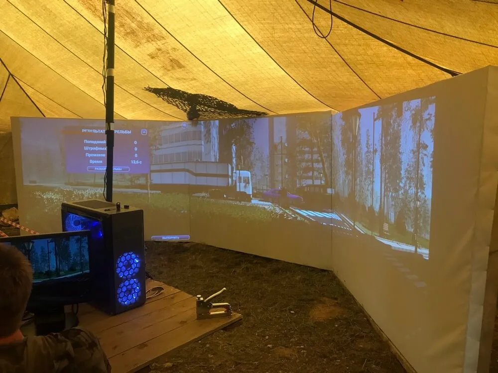 Палатка для тира изнутри