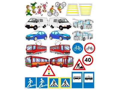 300_К1046 Магнитно-маркерная доска Безопасный маршрут школьника (дом - школа - дом) с комплектом темат 2