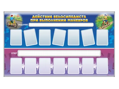 300_К0030_оска магнитно-маркерная, двухсторонняя Действия велосипедиста при выполнении маневро + комплект тематических магнитов 1