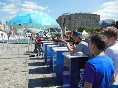 f400-15 Лазерный тир «Патриот-Спорт», бумажные мишени, 6 стрелков, открытая площадка