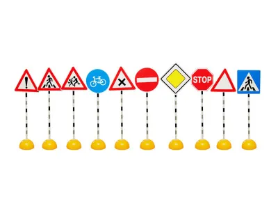 А3008 Комплект стоек с дорожными знаками №1