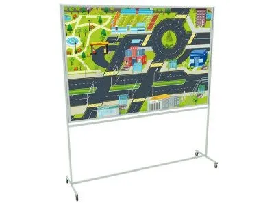 Двухсторонняя магнитно-маркерная доска «Изучаем дорожное движение»_2