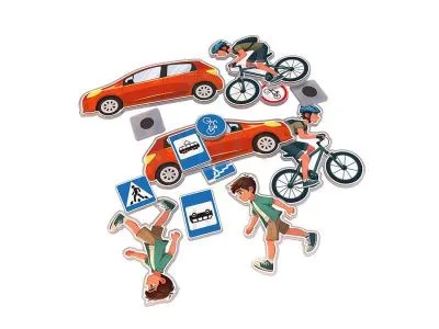 Магнитно-маркерная доска «Изучаем дорожное движение» с комплектом магнитов_1