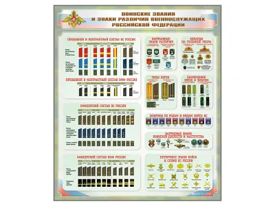 В2024 Стенд «Воинские звания и знаки различия военнослужащих Российской Федерации»