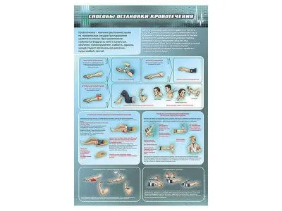Комплект дидактических модулей «Способы остановки кровотечения, сердечно-легочная реанимация, транспортные положения, первая помощь при скелетной травме, ранениях и термической травме», 5 шт.