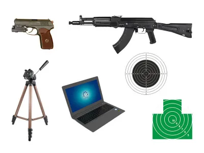 Лазерный тир Калибр-СТ-СПО с отдачей, проводная система