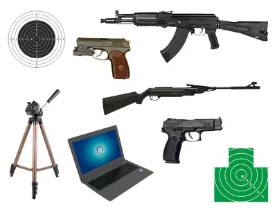 Лазерный тир Калибр-СТ4 с отдачей, 4 стрелка