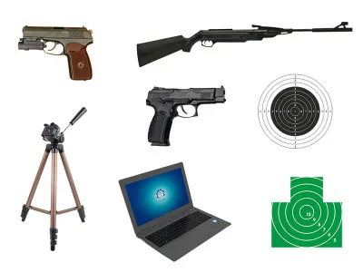 Лазерный тир Калибр-СТ3 с отдачей, 3 стрелка