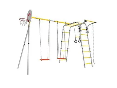 Детский спортивный комплекс для дачи ROMANA Акробат-2 (желтый/серый) качели фанерные