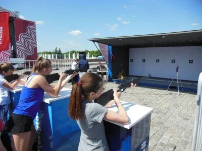 f400-15 Лазерный тир «Патриот-Спорт», бумажные мишени, 6 стрелков, открытая площадка