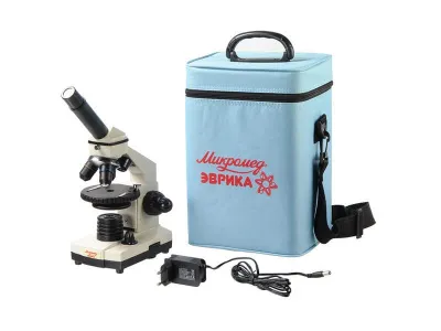 22831 Микроскоп школьный Эврика 40х-1280х в текстильном кейсе