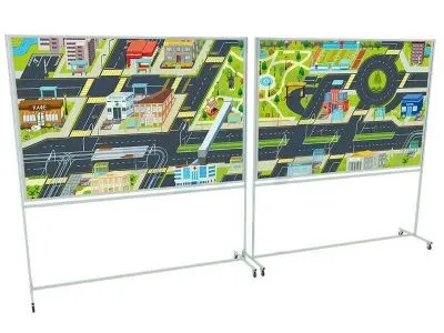 Двухсторонняя магнитно-маркерная доска «Изучаем дорожное движение»