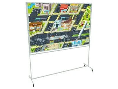 Двухсторонняя магнитно-маркерная доска «Изучаем дорожное движение»_1