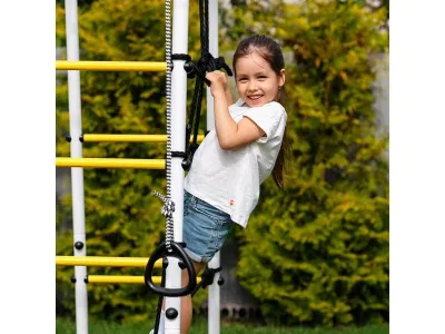 Детский спортивный комплекс для дачи ROMANA Богатырь Плюс-2 (желтый/серый)_4