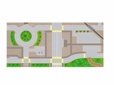 Настольно-напольная игра (магнитно-маркерный макет) «Азбука дорог» с комплектом тематических магнитов